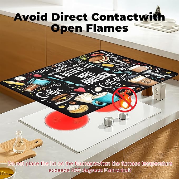 Heat-Resistant Glass Stove Top Cover with Anti-Slip Rubber Coating – 28.5x20.5 Inch Electric Stove Protector, Scratch-Resistant, Expands Counter Space, Stylish Kitchen Decor