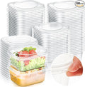 100 Pack 16 oz Deli Containers with Lids, Tamper Proof Leak Resistant Clear Plastic Food Storage Containers, Airtight Meal Prep Container for Soup Salad Tiramisu, Microwave & Dishwasher Safe