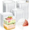 50 Pack 16 oz Deli Containers with Lids, Tamper Proof Leak Resistant Clear Plastic Food Storage Containers, Airtight Meal Prep Container for Soup Salad Tiramisu, Microwave & Dishwasher Safe