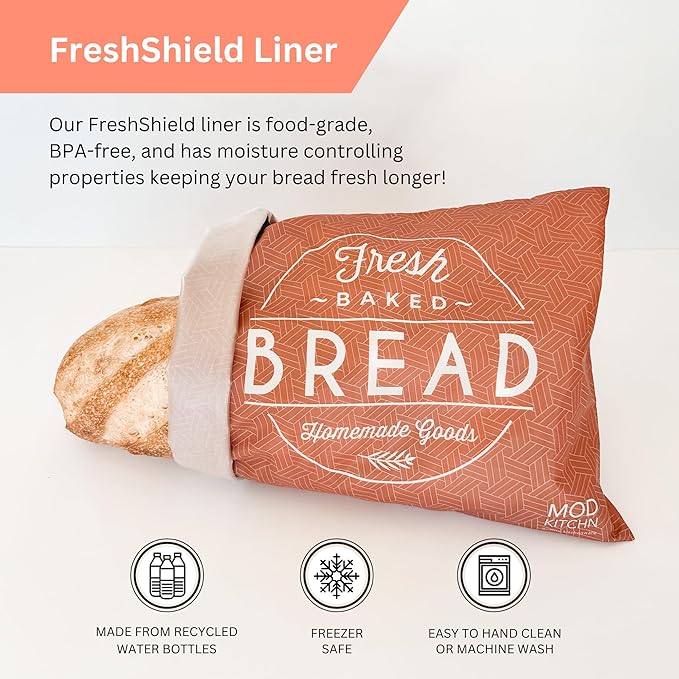 Reusable Bread Bags for Homemade Breads – 2-Pack XL Sourdough Bread Bags | Keeps Sourdough Fresh for a Week | Freezer Safe Reusable Container Storage for Sour Dough and Artisan Loaves