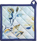 Maison d' Hermine Pot Holders 100% Cotton Heat Resistant Potholders 8" x 8" Hot Pads with Loop Cooking Baking Gifts for Mothers Day Handling Hot Pans Spring/Summer (Pack of 1, Lazy Summer Days)