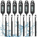 Copkim 6 Pcs Meat Thermometer Food Thermometer with Probe Water Liquid Instant Read Digital Thermometer Cooking Thermometer Supplies BBQ Kitchen Thermometer for Cooking Milk Yogurt (Black)