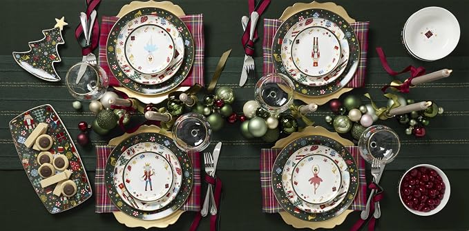 Lenox Nutcracker Ballet Collection, Porcelain Dinnerware and Serveware, Accent Plates, Set of 4