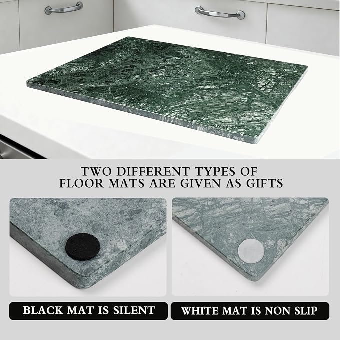 Large Marble Cutting Board for Kitchen 16x20 Inch - Stone Granite Cutting Board | Multi-Functional Marble Pastry Board for Cheese,Charcuterie - Wedding Gift, House Warmingr(Green16 x 20)