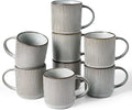 famiware Coffee Mug Set for 8, Star 12 oz Catering Mugs Cup Set with Handle for Coffee, Tea, Cocoa, Milk - Ceramic Stoneware Drinkware Set, Smoky Blue