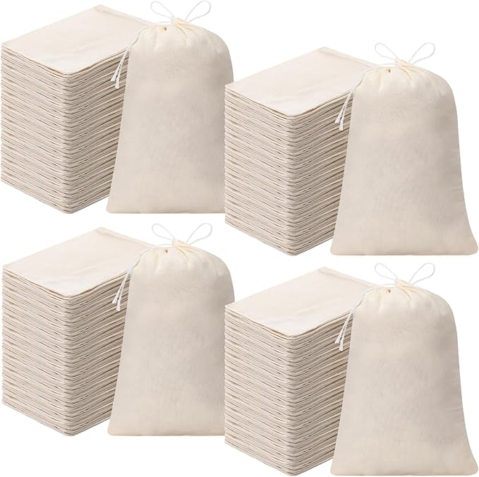 Tatuo 800 Pcs Cotton Muslin Bags with Drawstring Reusable Cloth Sachet Pouch Empty Gift Canvas Bags Bulk for Jewelry Home Party Favors (5 x 7 Inch)