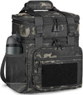 GLENKEY Tactical Lunch Box Cooler Bag - Expandable Insulated Lunch Bag for Men Women - Large Lunchbox for Adults Work Shifts Outdoor Trips Black Camo 16L