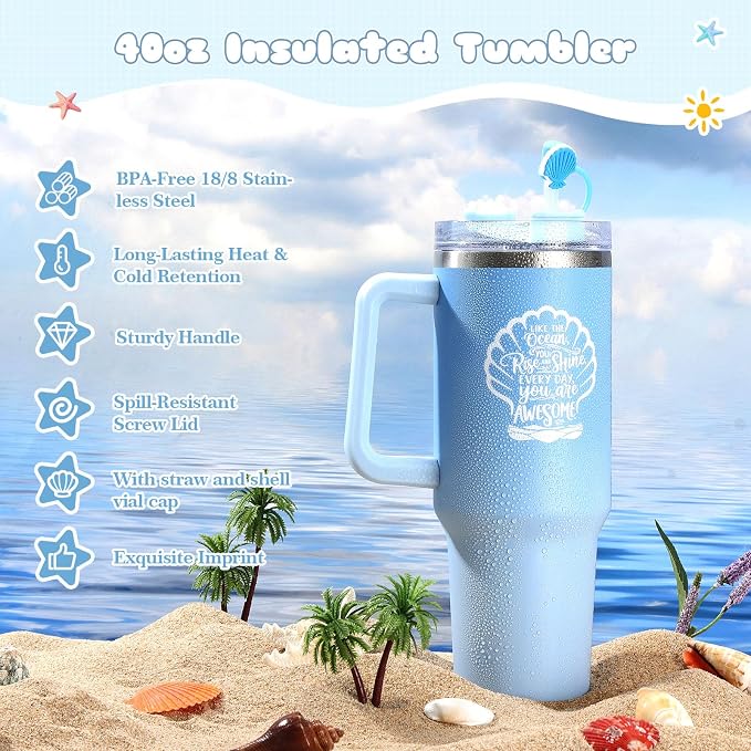 Self Care Gifts for Women,Ocean Birthday Gifts for Women,Spa Care Package | Blue Gift Box,Beach Gift Basket,Relaxation Spa Gifts Set for Women,Get Well Soon Gift,For Mom,Wife,Sister,Her,Best Friend