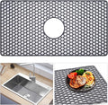 Sink Protectors for Kitchen Sink, 24.8"x 13" Farmhouse Kitchen Sink Protector Grid, Silicone Mat for Farmhouse Stainless Steel Porcelain Sink（Center Drain）