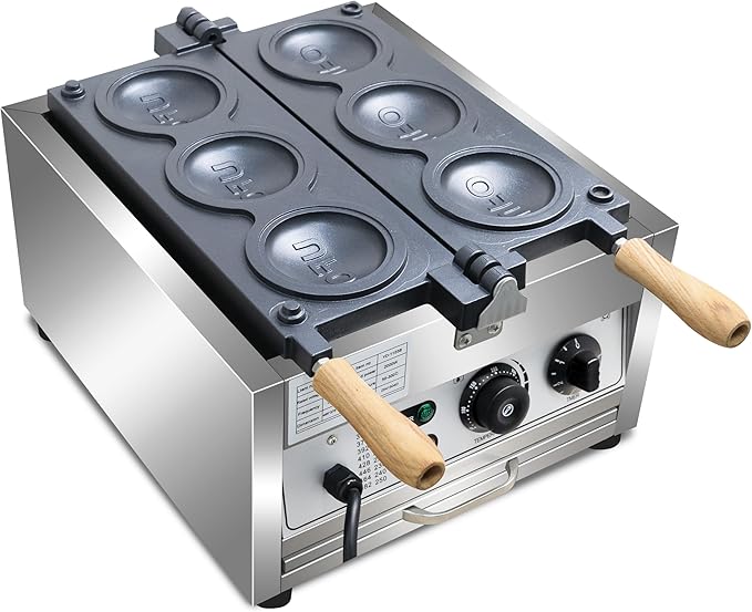 Ice Cream UFO Burger Maker 3pcs, Electric Burger Waffle Maker, rotary Hamburger sandwich machine Non-stick Panini press waffle machine 110V Gelato Panini Press machine for Home Kitchen Use Breakfast