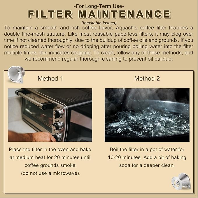 Aquach 28oz Pour Over Coffee Maker Set, Glass Carafe with Reusable Filter | Dishwasher Safe, Sharing Capacity, 304 Stainless Filter, Borosilicate Glass, Plastic Free Brewer