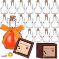 Blushtier 18 Pcs 6.7 oz Glass Maple Syrup Bottles Clear Reusable Glass Bottles with Lids Loop Handle and Maple Syrup Stickers Syrup Jars Syrup Container for Milk Potion Juice Sauce Oil Storage Gift