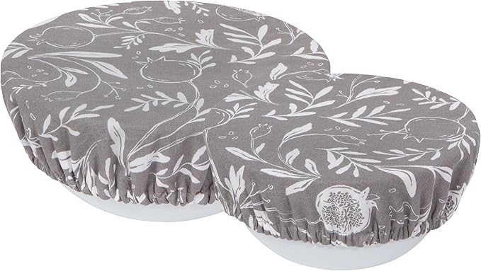 Now Designs Pomegranates Save It Reusable Cotton Bowl Covers 7.5 and 9.25 inch, Set of 2