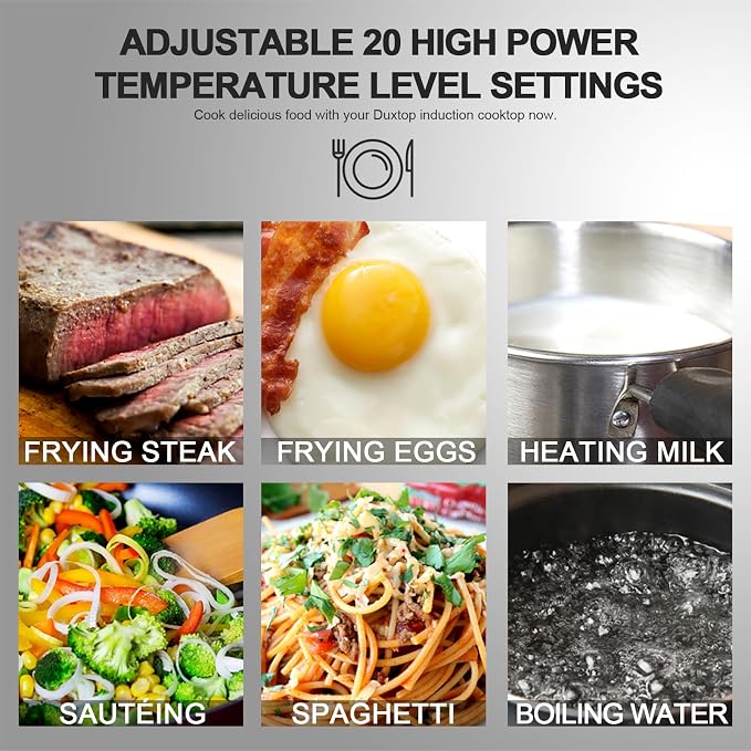 Duxtop 1800W Portable Induction Cooktop Countertop Burner, Black 9100MC/BT-M20B