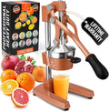 Zulay Kitchen Cast Iron Juicer - Heavy Duty Manual Juicer with Detachable Strainers for Easy Cleaning, Orange Juice Press for Citrus Fruits, Perfect for Bartenders, Juice Lovers & Health Enthusiasts