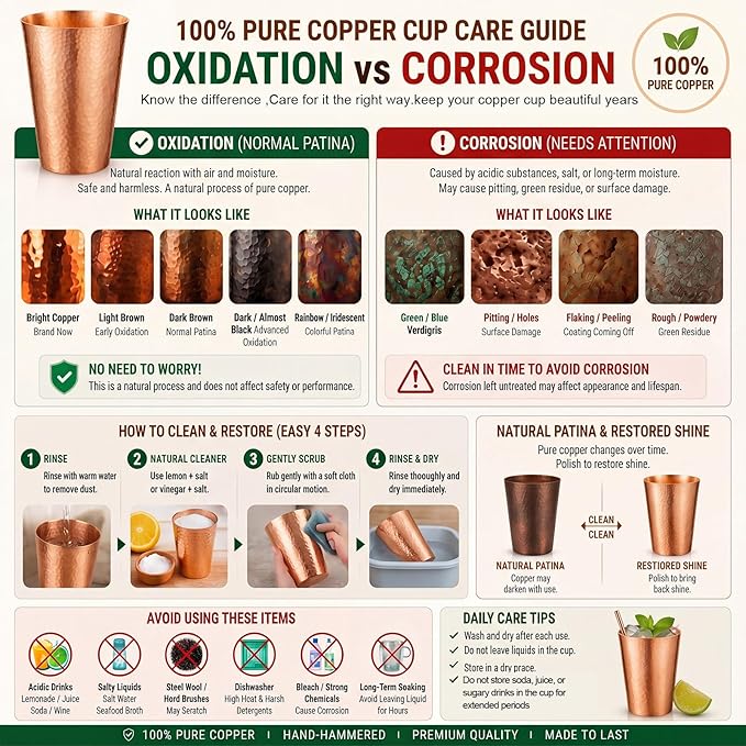 Willinglong 1 Pcs 100% Pure Copper Cup Tumblers 25 oz Handcrafted Hammered Copper Cups, Ayurvedic Health Benefits Drinking Vessel for Family Health Water, Cocktails, Iced Tea Glasses(Threaded)