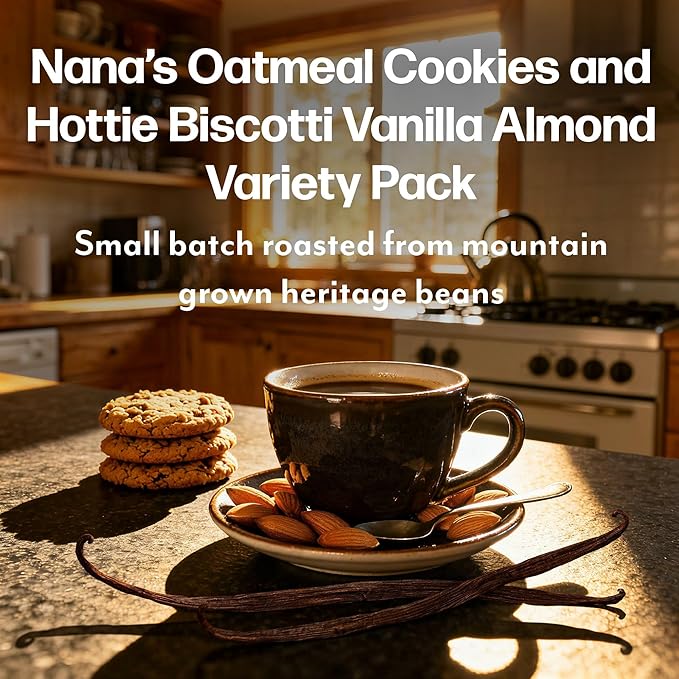 Maud’s Oatmeal Cookie & Almost Biscotti Flavored Coffee Pods Variety Pack, 36 ct, Medium Roast Single Serve Pods – 100% Arabica Coffee, Compatible with Keurig K Cups Maker