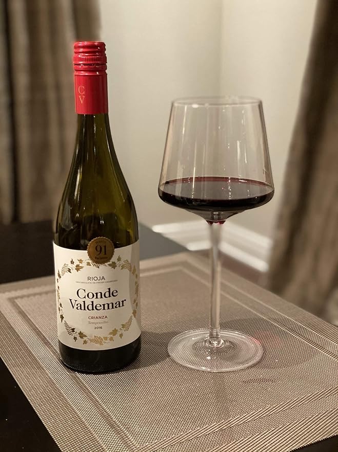 Crystal Wine Glasses 20.5-ounce, Set of 4 - Red or White Wine Large Glasses - Pinot Noir - Burgundy - Bordeaux - 600ml