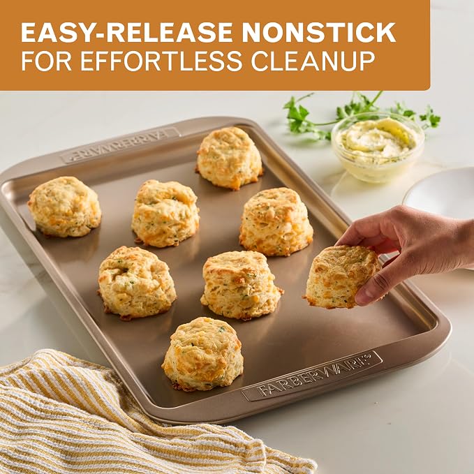 Farberware Bakeware Nonstick Sheet Pan, 10-Inch x 15-Inch, Mocha