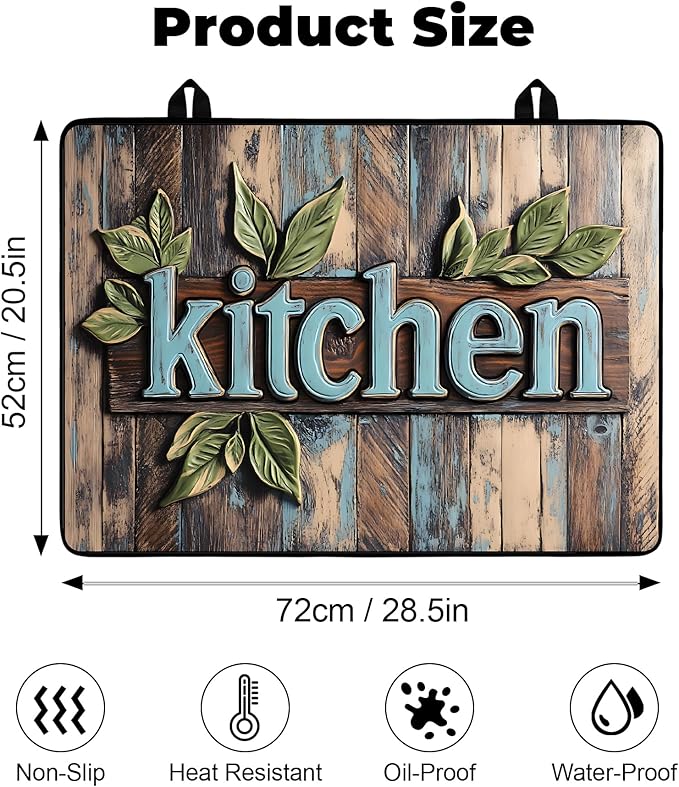 Stove Top Cover- Mat for Electric Stove Protector with Anti-Slip Rubber Coating Dish Drying Mats Scratch-Resistant (Kitchen, 28.5" x 20.5")