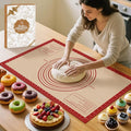 Silicone Baking Mat, Reusable Silicone Dough Mat, Non-Stick Pastry Mat, Heat Resistant Silicone Mat for Baking Cookies, Cake, Bread, Chocolate, Pizza, Crust, Pie Oven Mat, Easy to Clean