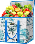 BALEINE 1Pk Insulated Reusable Grocery Bags, Foldable Shopping Bags for Groceries with Reinforced Bottom & Handles (Island Breeze)