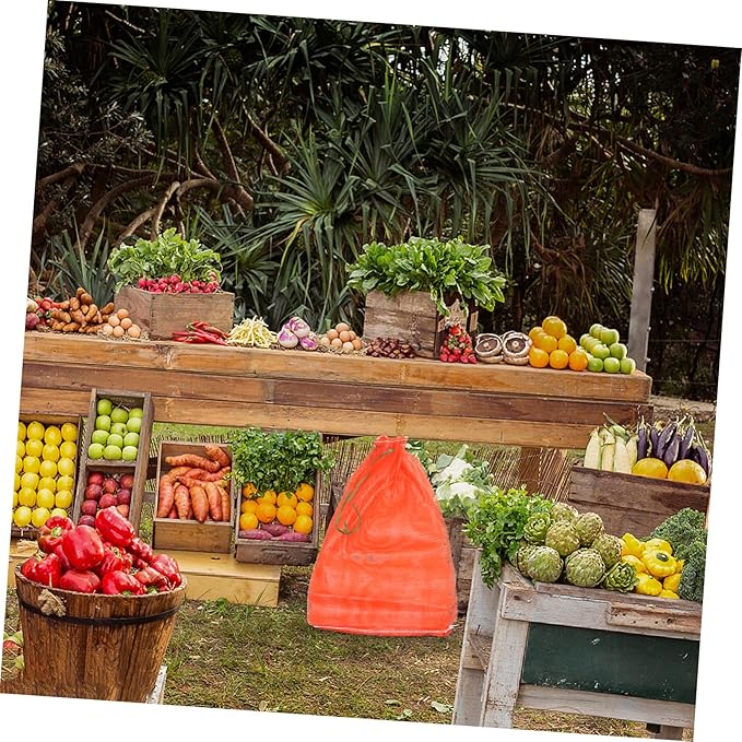 Ciieeo Large Round Mesh Produce Bag 50x80cm Reusable Mesh Storage Bags Drawstring for Fruits Vegetables