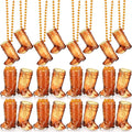 Sieral 24 Pcs Cowboy Boot Shot Glasses on Beaded Necklace Plastic Reusable Cowgirl Shot Boot Glasses Necklace Party Cups for Cowboy Cowgirl Bachelorette Carnival Western Birthday (Transparent Brown)