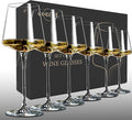 coccot Wine Glasses Set of 6,Crystal White Wine Glasses,Red Wine Glass Set, Wine Glasses Long stem,Clear Lead-Free Premium Blown Glassware (18.5oz,6 pack)