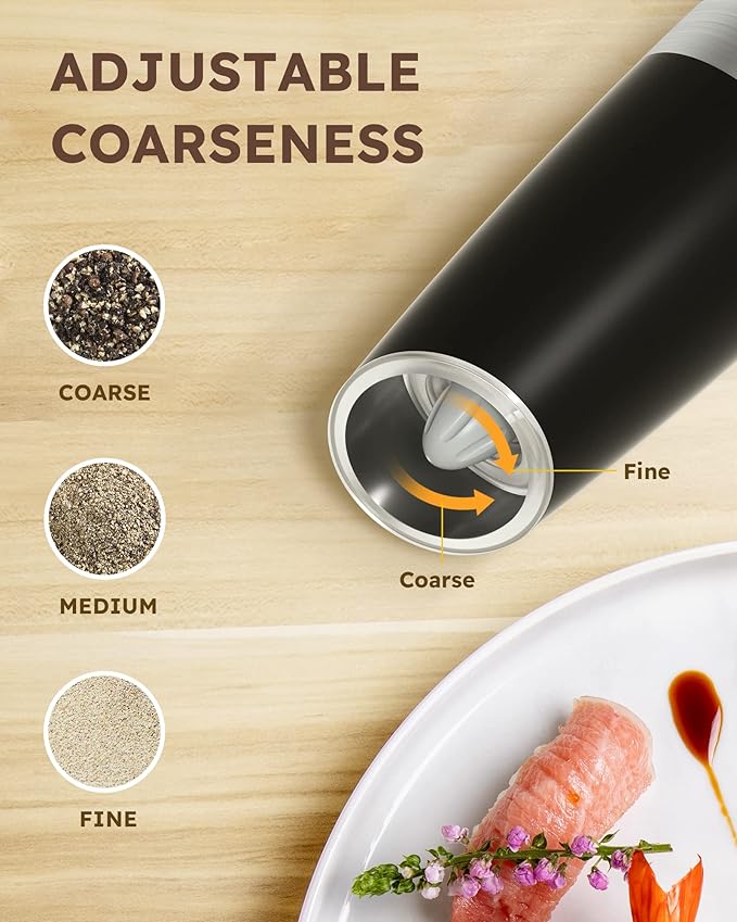5 in 1 Blender and Food Processor & Large Capacity Gravity Electric Pepper and Salt Grinder Set