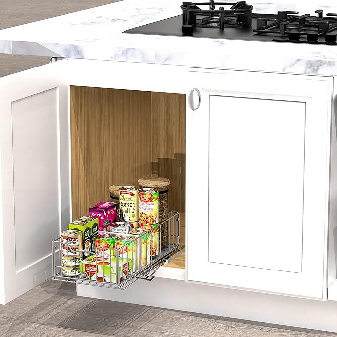 Simple Houseware 3 Tier Basket Drawer + Cabinet Pull-Out Shelf