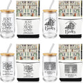 16 Pcs Books Club Gifts Book Lovers Gifts for Women Blind Date with a Read Include 16 oz Glass Cup Canvas Makeup Bag Ballpoint Pen Card for Librarian Reader Bookish Teacher