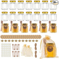 3 oz Mini Glass Honey Jars | 20-Pack Honey Jars with Wood Dippers, Gold Lids, Gift Bags, Bee Charms, Labels, Tags, Twine | Perfect for Baby Shower Party Favors, Wedding Favors, Bridal Showers