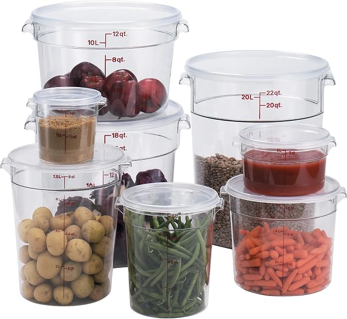 Cambro (RFSCW22135 22 qt Round Polycarbonate Food Storage Container - Camwear (Pack of 6)