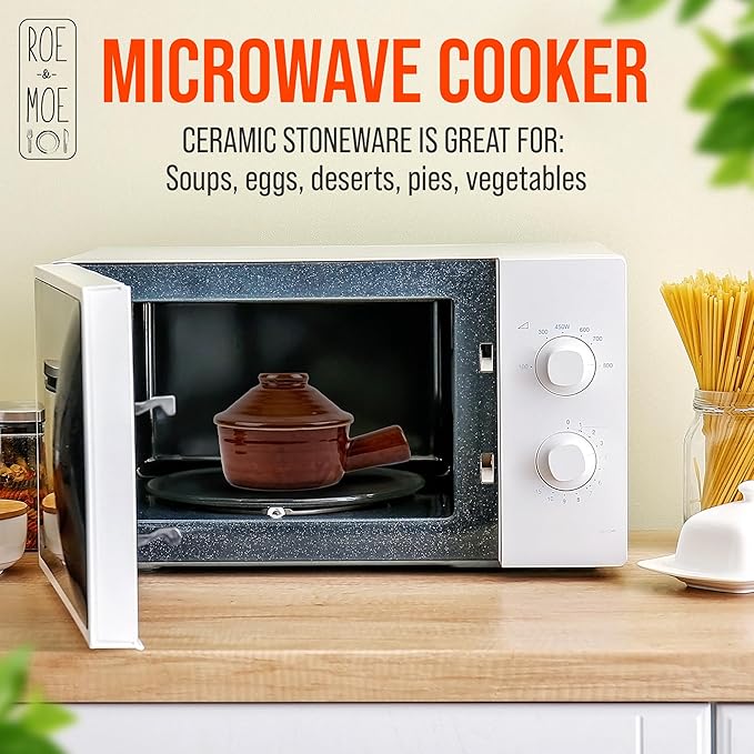 Set of 2 Roe & Moe Egg Cooker - Non-Stick, Ceramic Microwave Egg Poacher with Dome Chimney Lid- Savor the Joy of Culinary Adventures, from Poached Eggs to Delicious Soups with our Microwave Steamer
