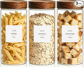 KEYWING 46 fl.oz Glass Storage Jars with Lids, 3 Pack Food Storage Containers For Pantry Organization, Kitchen Airtight Round Canister Set for Cookie, Rice, Flour, Sugar, Snack, Coffee Bean
