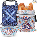 2 Pack Reusable Bread Bags for Homemade Bread, 17"×13" Sourdough Bread Storage Bags with Bowl Cover - Keep Loaf Fresh and Easy to Wash(Morocco Style)