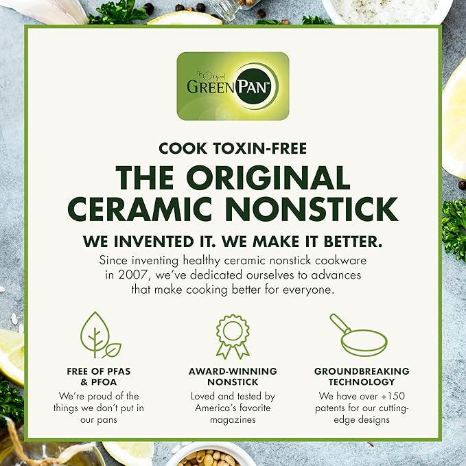 GreenPan Chatham Tri-Ply Stainless Steel 3-Piece Frying Pan Set, 8", 9.5", 11", PFAS-Free, Induction, Ceramic Nonstick Coating, Durable Cookware for Searing Sautéing & Frying, Oven & Dishwasher Safe