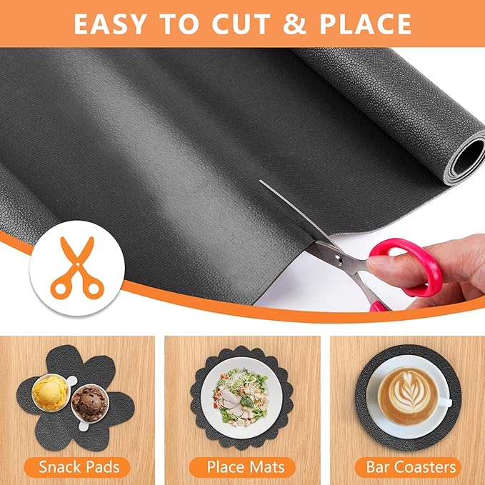 WochiTV Shelf Liner for Cabinets, Drawer Non Adhesive Non Slip Foam Mat for Kitchen, Pantry, Bathroom, Cupboard, Garage, Closet, Shelves, Drawer, Tool Box, Black 11.8 x 236 inches