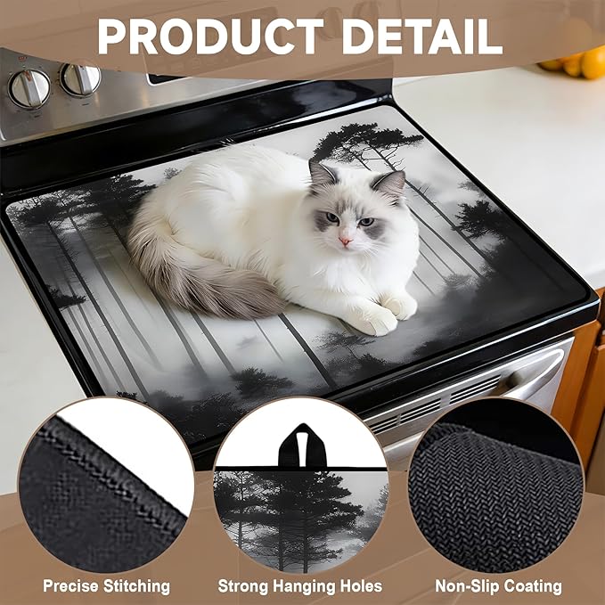 Stove Top Covers for Electric Stove: Heat Resistant Protector Glass Stove Top Expands Counter Space, Stylish Kitchen Decor (G253968)