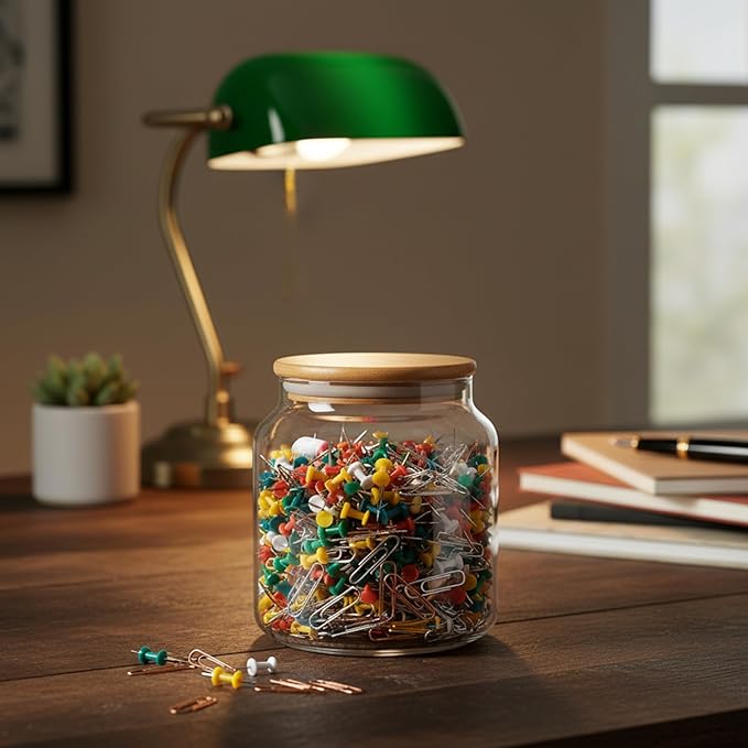kitchentoolz 1/2 Gallon Mason Jar - Borosilicate Half Gallon Mason Jars Large - 64oz Wide Mouth Big Storage with Wooden Lid - Half Gallon Glass Jar - 4 Pack