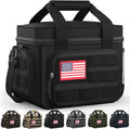 HOTOR Lunch Box for Men & Women - Insulated Lunch Bag with Multiple Pockets, Tactical Cooler Bag for Work, Hiking, Camping, Fishing, Travel, Black, 12.0" x 9.3" x 9.1"