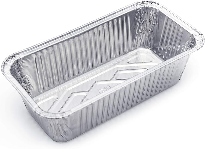 (100 Pack) Premium 2-LB Bread Loaf Baking Pans - 8.5" x 4.5" x 2.5" l Heavy Duty l Disposable Aluminum Foil Tins for Cakes Meatloaf Lasagna