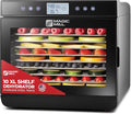 Magic Mill Premium Food Dehydrator Machine (10 Extra-Large Stainless Steel Trays) 700W Dryer for Beef Jerky, Fruits, Vegetables, Dog Treats, 48 Hour Digital Timer - 95°-167° Temperature Control