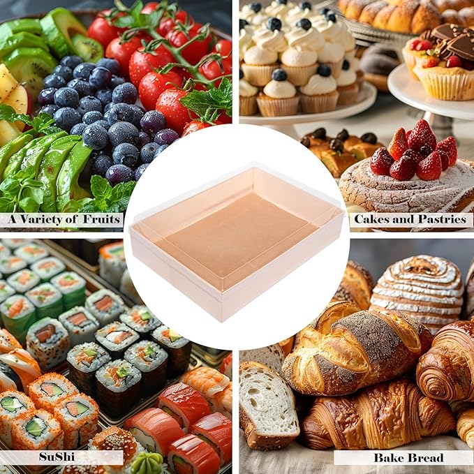 Disposable Bento Boxes with Lids, Wooden Bowls for Lunch/Snack Box, Oil/Seepage-proof Poplar Catering Tray w/Wax Paper & Gloves, 25 PCS Microwave/Freezer Safe Take-out Bento Box for Hot/Cold
