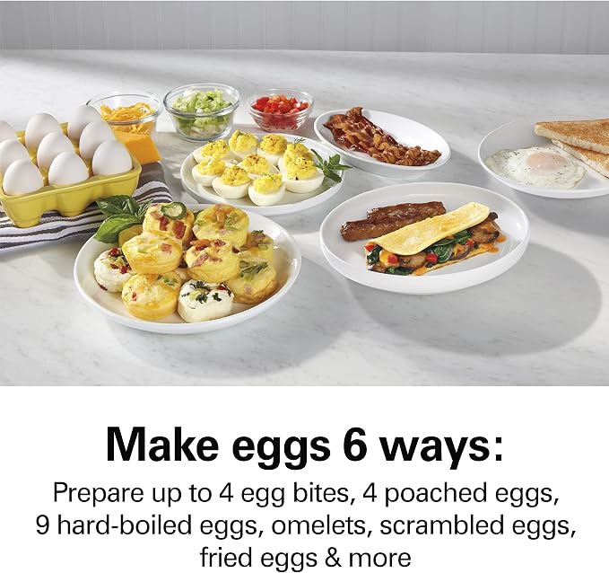 Hamilton Beach Egg Cookers Bundle - Egg Bite Maker, Hard Boiler & Poacher (25510 + 25508)