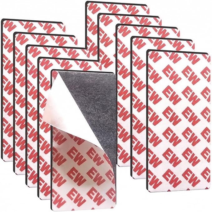 Magnetic Tape -Magnetic Strips with Strong Adhesive Backing - Flexible Sticky Magnet Tape for DIY, Crafts, Fridge,Photo(10 Pack,2" x 4")
