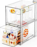 Yieach 2 Pack Baby Bottle Organizer for Countertop,Large Stackable Storage Bins Under The Sink,Acrylic Drawer Organizer and Baby Bottle Station Organization,Clear Plastic Drawer for Pump Parts Storage