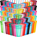 Honeydak 100 Pack Tumbler with Straw and Lid Bulk Cups for Gifts Glitter Plastic Coffee Cups 24-27 oz Reusable Water Bottle Iced Coffee Travel Mug Party Favors for Birthdays Travel (Assorted Color)