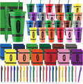 Feifeiya 72 Pcs/24 Set Color the World Gift Bulk 24 oz Rainbow Crayon Themed Tumblers with Lids and Straws Motivational Pens Inspirational Notepads Stationery Set Plastic Cups